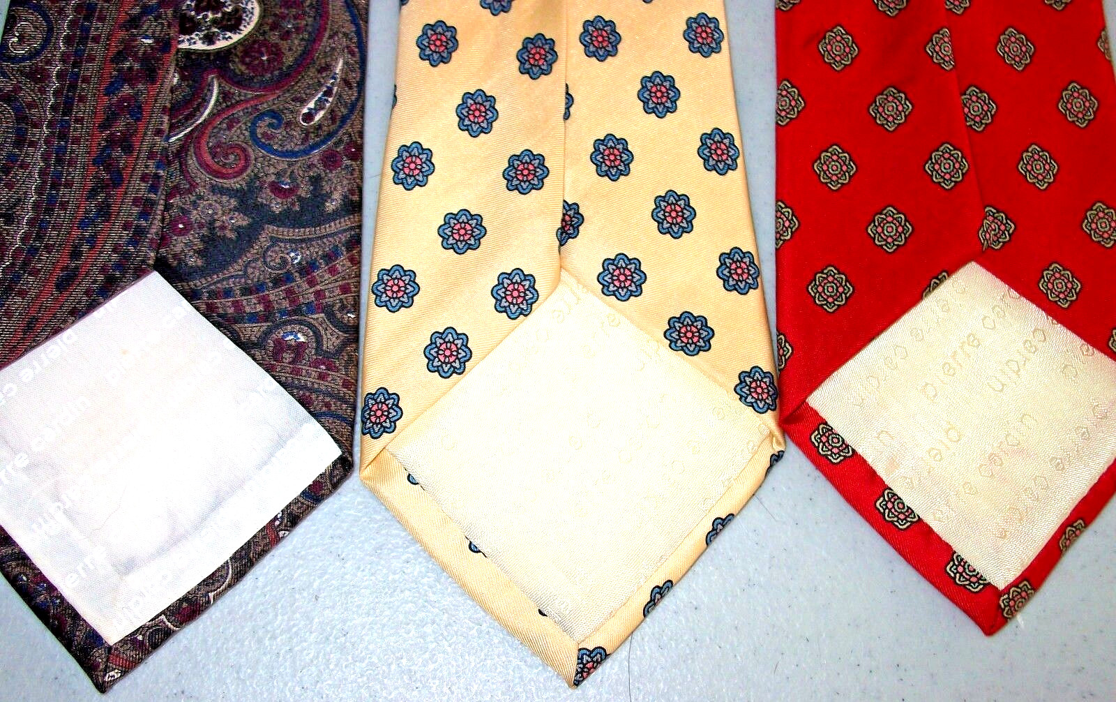 4 PIERRE CARDIN Silk NECKTIES Multi-Color Classic (57-60 in) 3 Paisley 1 Floral