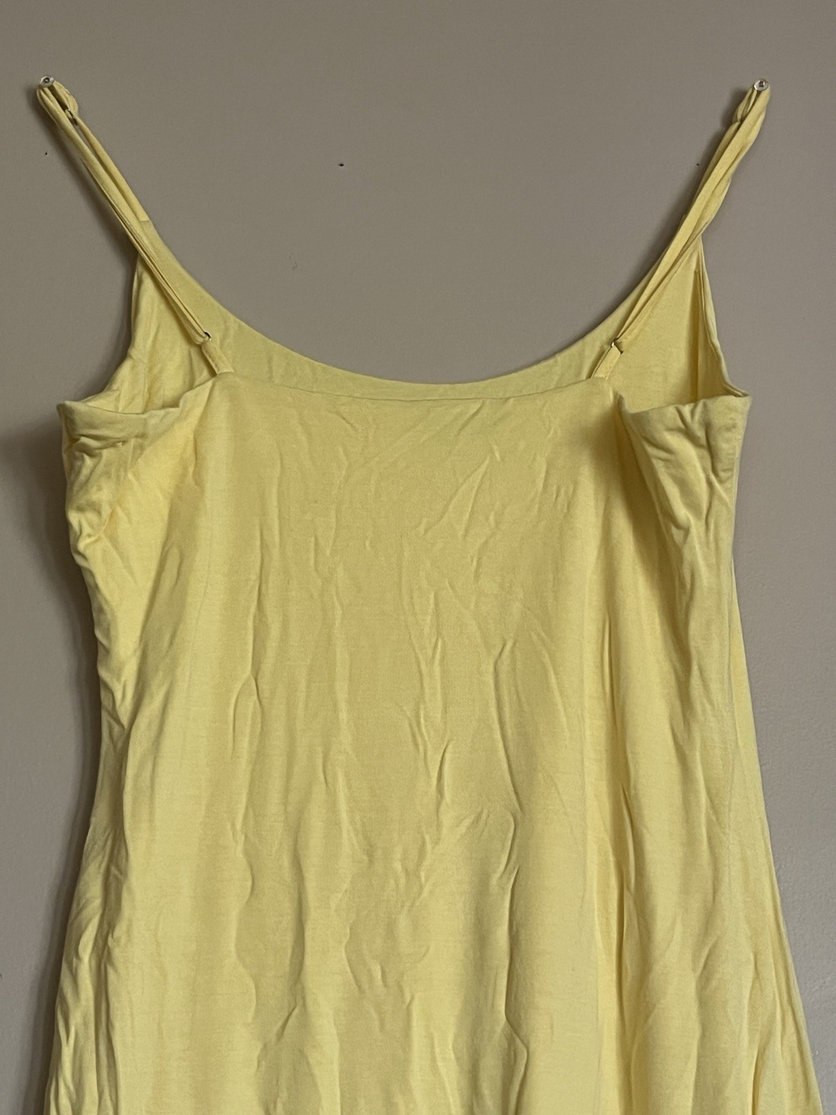 Yellow Cotton Blend Full Slip Adjustable Straps Women’s Size L