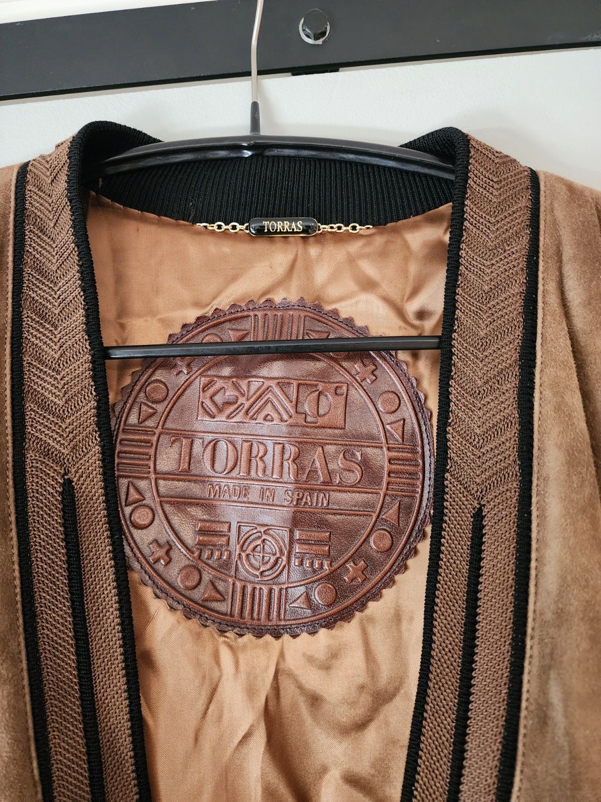 TORRAS VTG 80’s Suede Leather Bomber Style Cardigan Jacket Made in Spain Size40