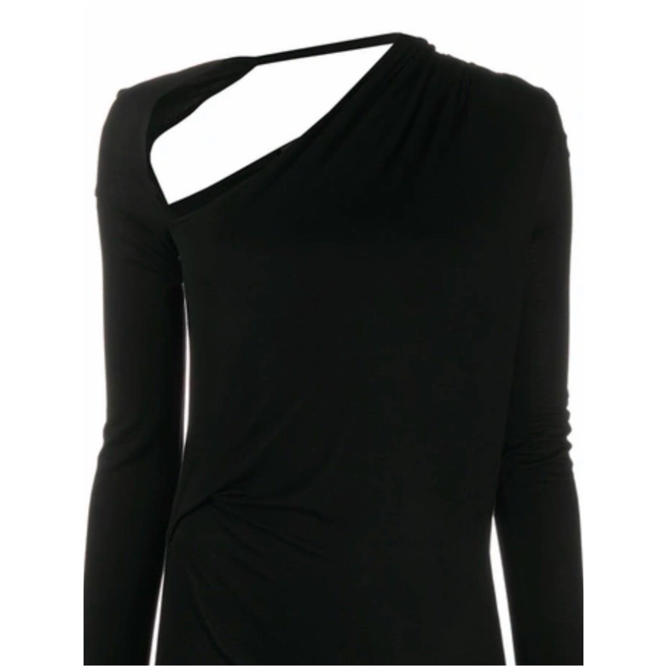 Helmut Lang Asymmetric Long Sleeve Jersey Top Black Size L