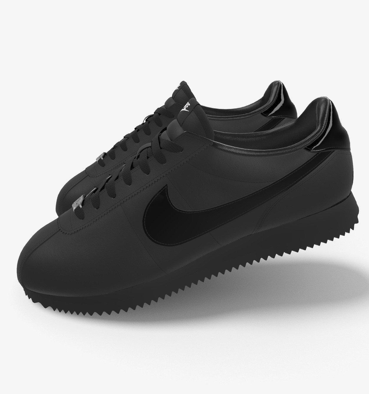 Nike Men’s Cortez Low Top Lace Up Athletic Sneakers Solid Black