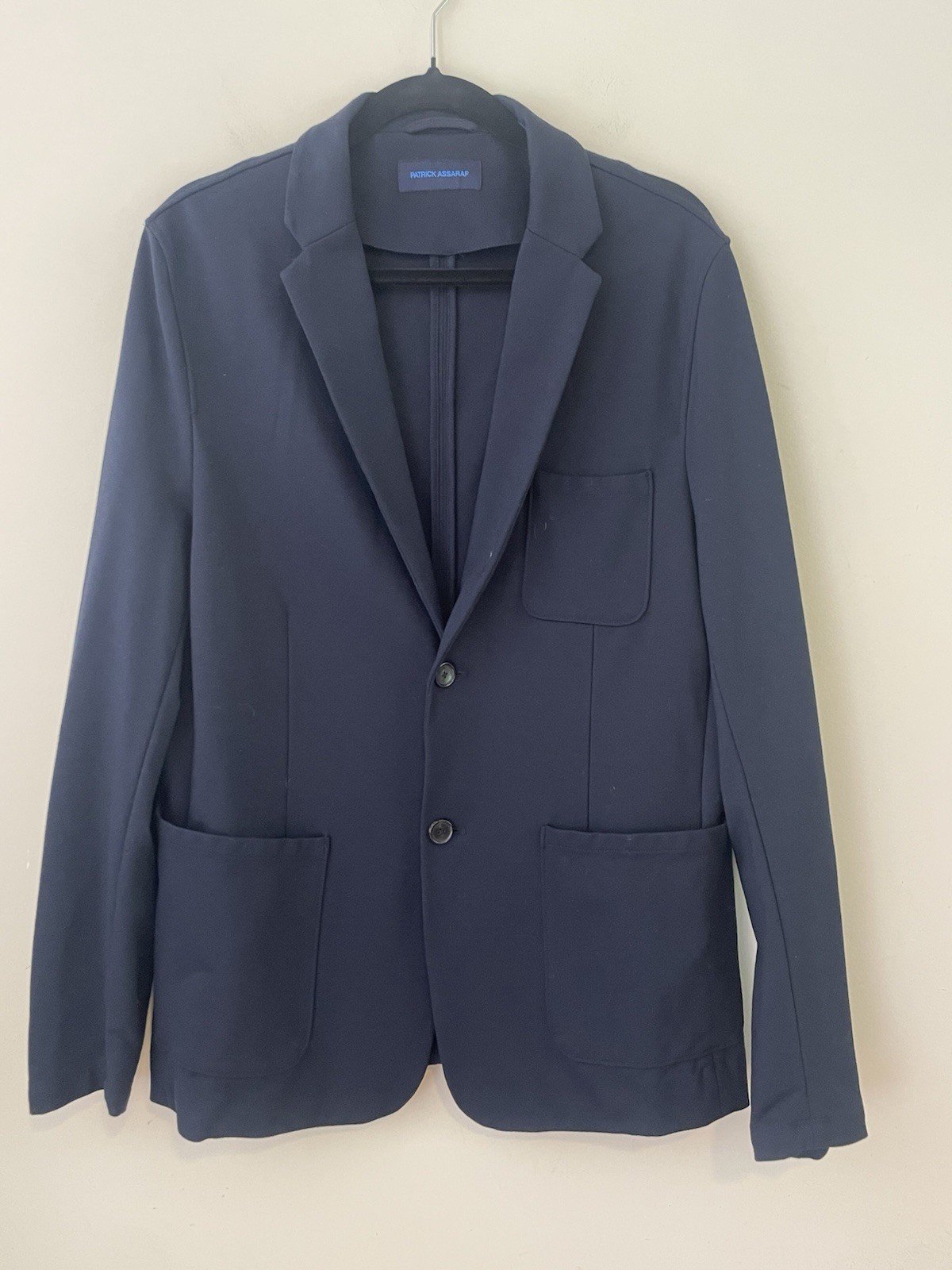 Patrick Assaraf Blazer Mens Sz XL Performance Stretch NAVY BLUE Deconstructed