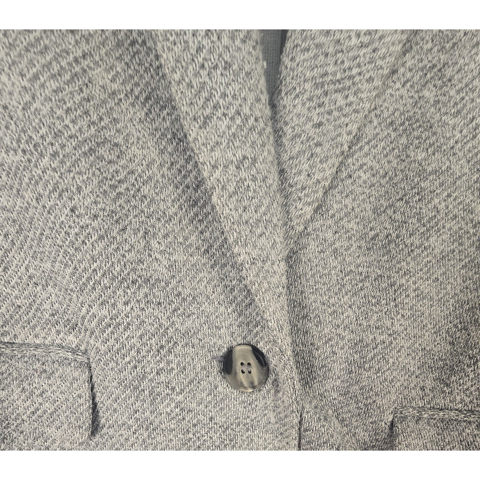 Topshop Gray Herringbone Knit Blazer Single Button Lapel Collar Women’s