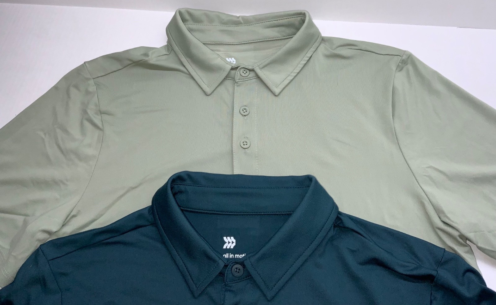 Jersey Polo Shirt All in Motion Wicking Stretch No Roll Collar COLOR CHOICES
