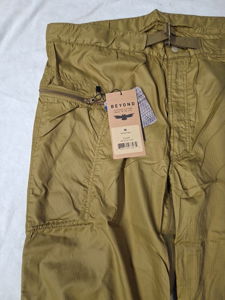 Beyond Clothing Coyote Wind Pants A4-0137 Wind/Rain Protection W/DWR