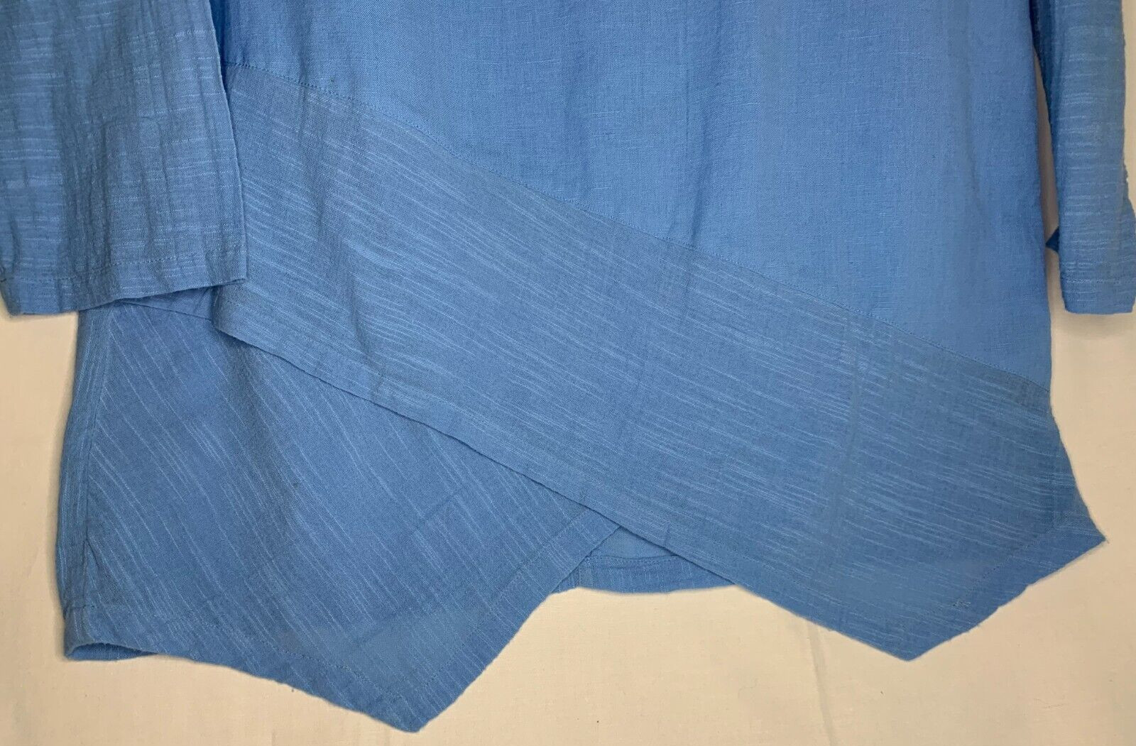 Soft Surroundings Size M Breezy Nights China Blue Linen Blend Tunic Lagenlook