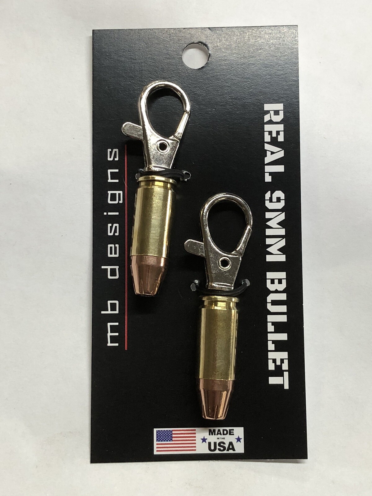 Pair Of Real 9mm Hollow Point Bullet Zipper Pulls Or Keychains Unique Gift