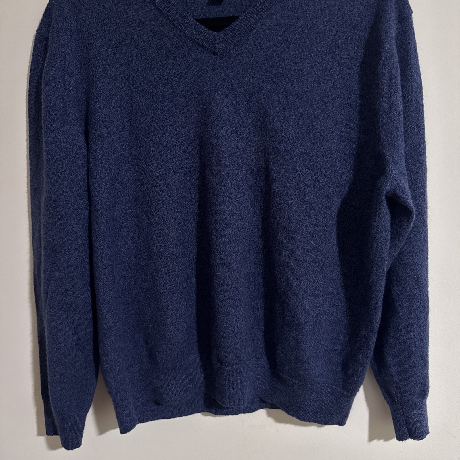 Club Room Sweater Mens XL Navy Blue Merino Wool Blend Crew Neck Minimalist