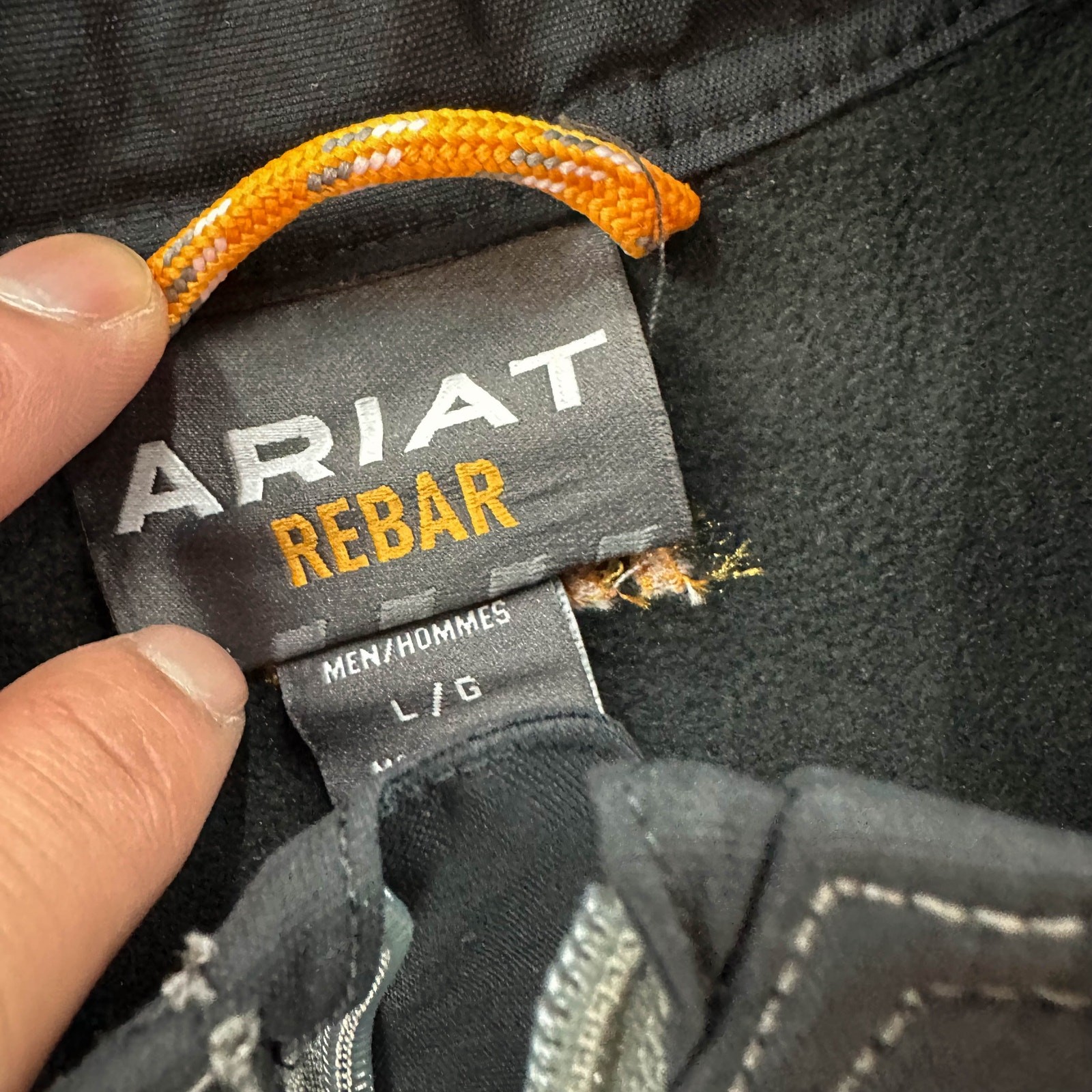 NEW Mens Ariat Rebar Canvas Softshell Full Zip Vest Jacket Black Large L