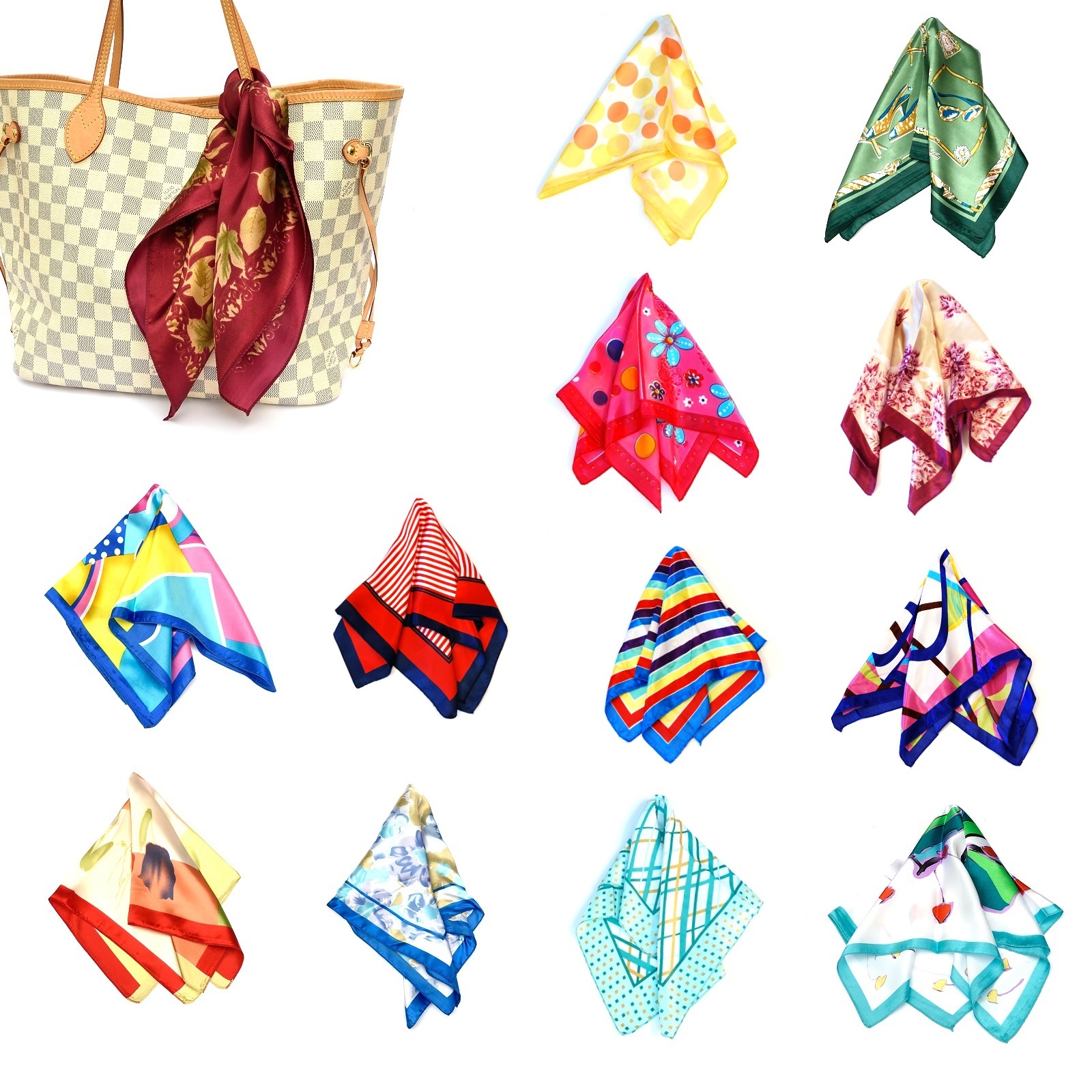 Fashion Ladies Square Satin Scarf