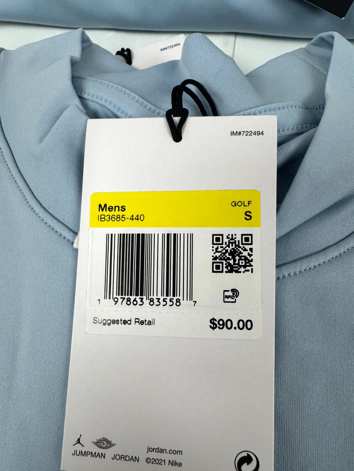 Jordan Sport Mock-Neck Golf Short Sleeve Shirt IB3685-440 Blue Pick Size $90