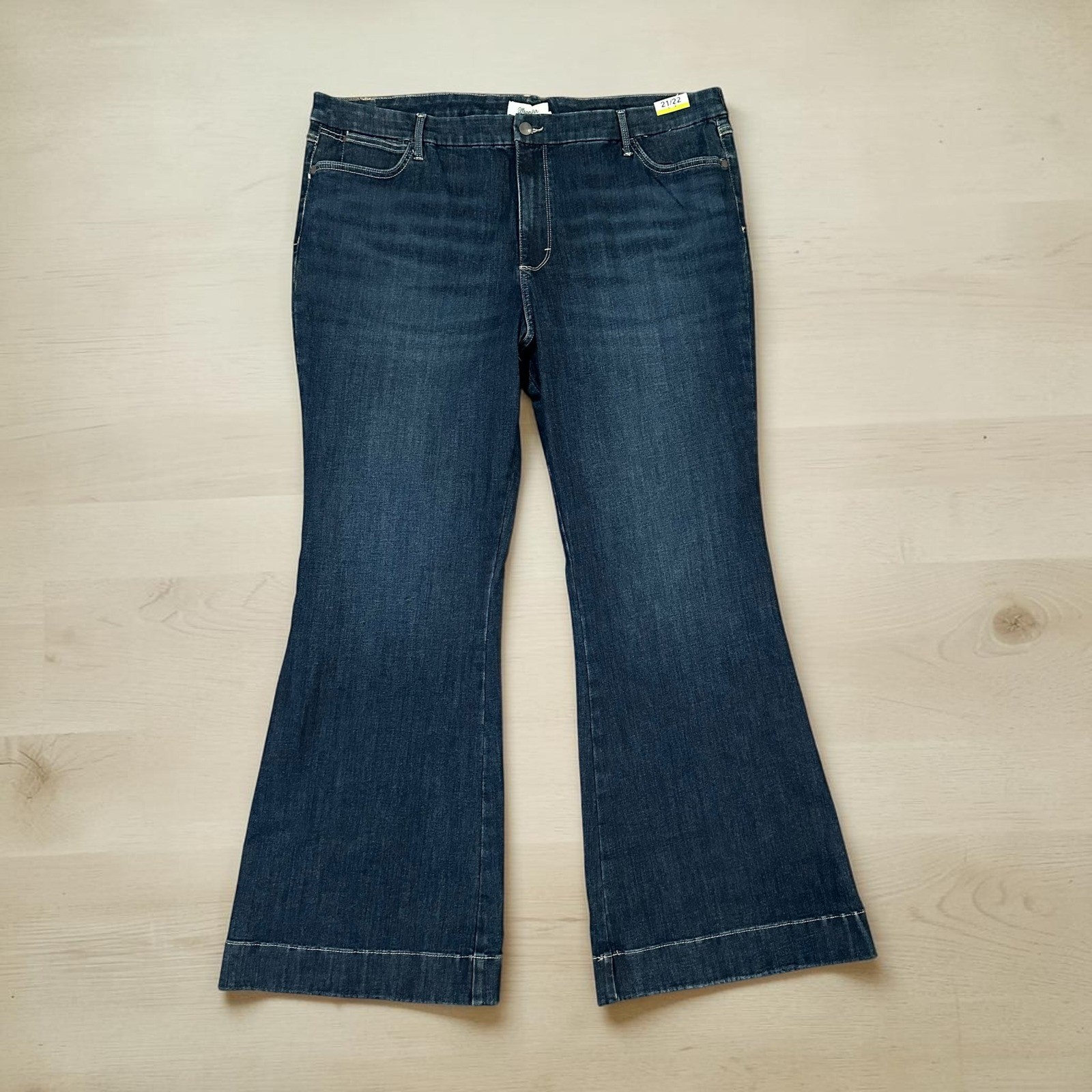 Wrangler Bespoke Trouser Flare Jeans Dark Wash High Rise Plus Size 21/22×32