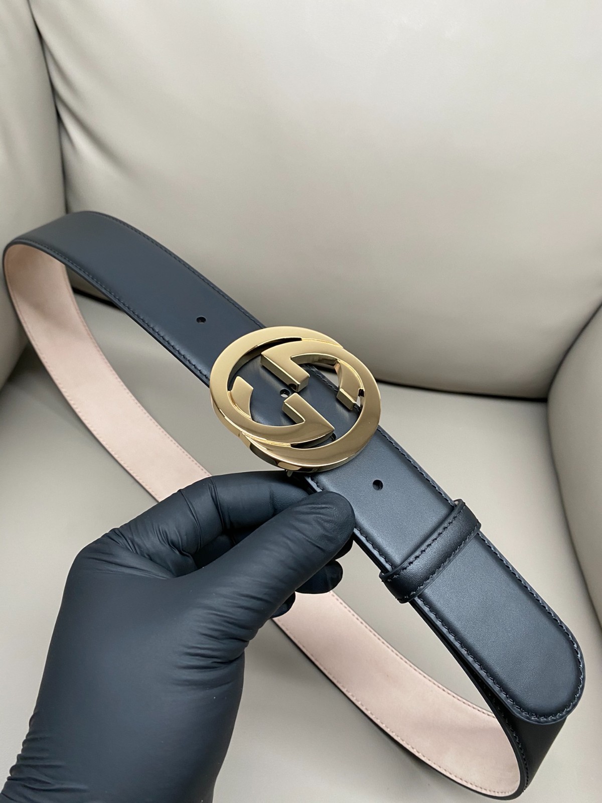 100% Authentic Gucci Black Leather Belt