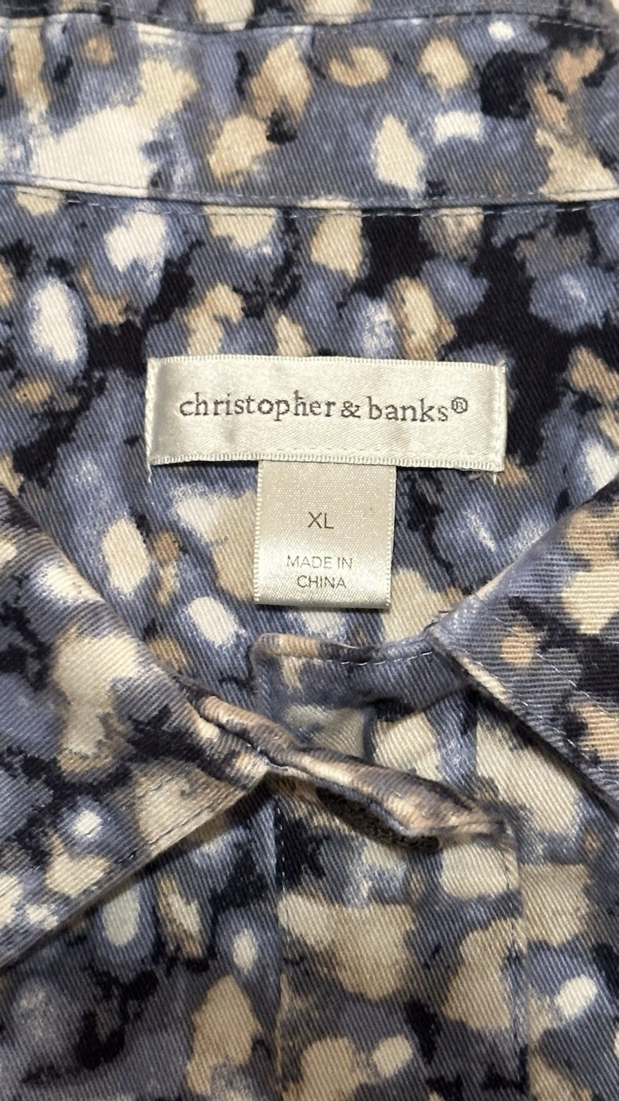 Christopher & Banks Jacket 6-Button Women XL Multicolor Abstract Long Sleeve