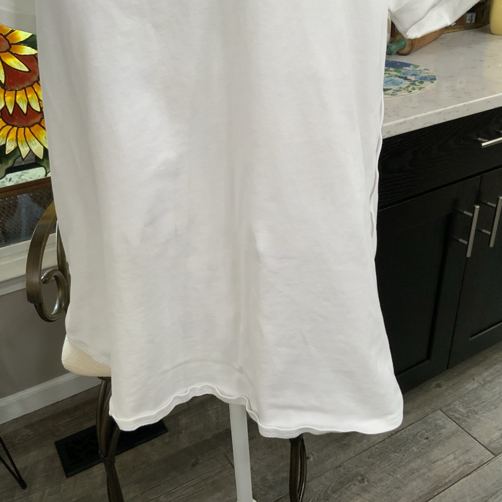 Soft Surroundings Pima Cotton Short Sleeve Tee Shirt White Summer Classic PXL