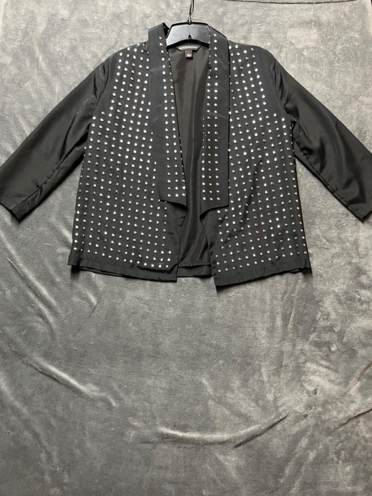 Rock&Republic Studded Open Front Jacket Woman Sz 4 Goth Glam Punk Rock Moto Bike
