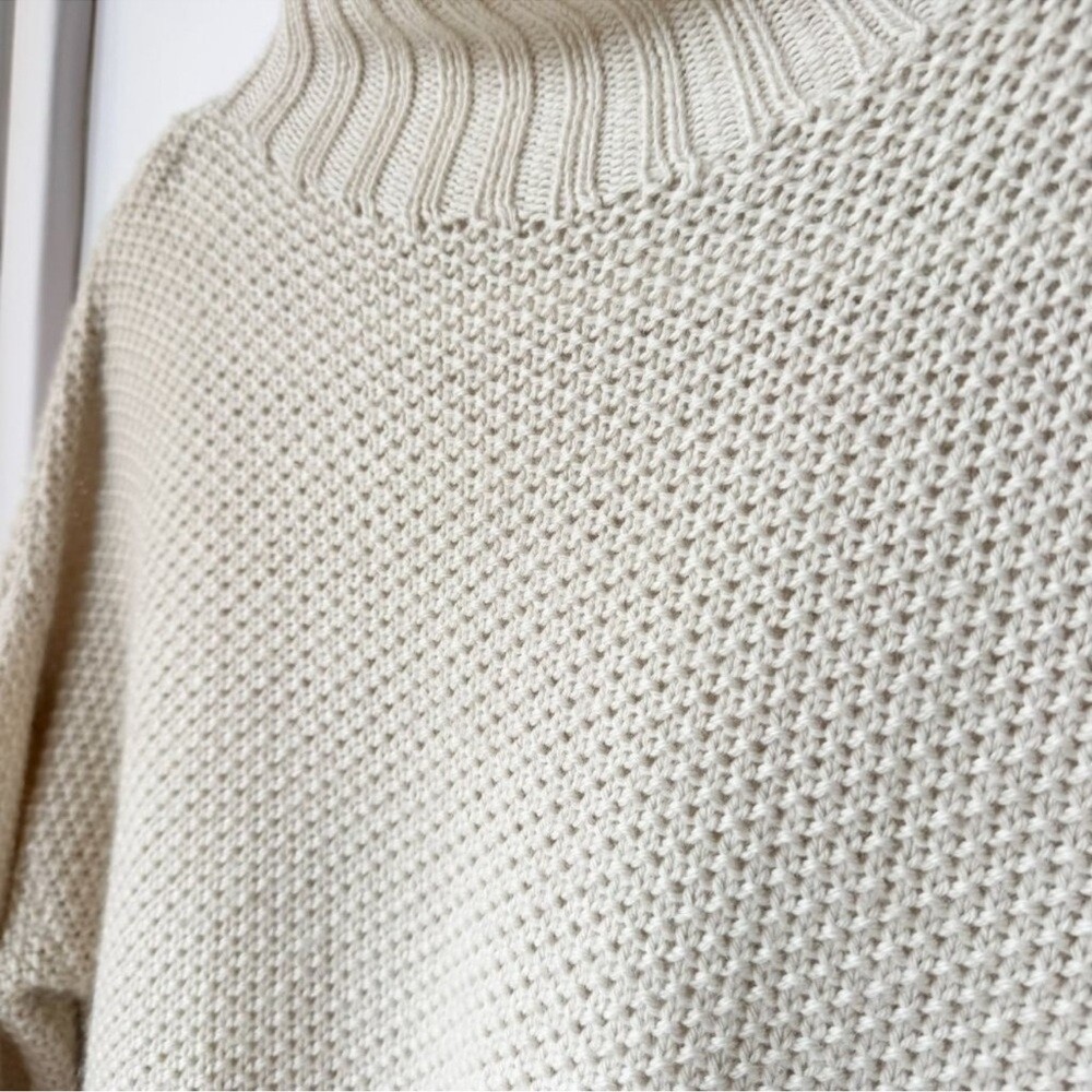 Reformation Poste Baby Alpaca Turtleneck Knit Sweater Cream XS