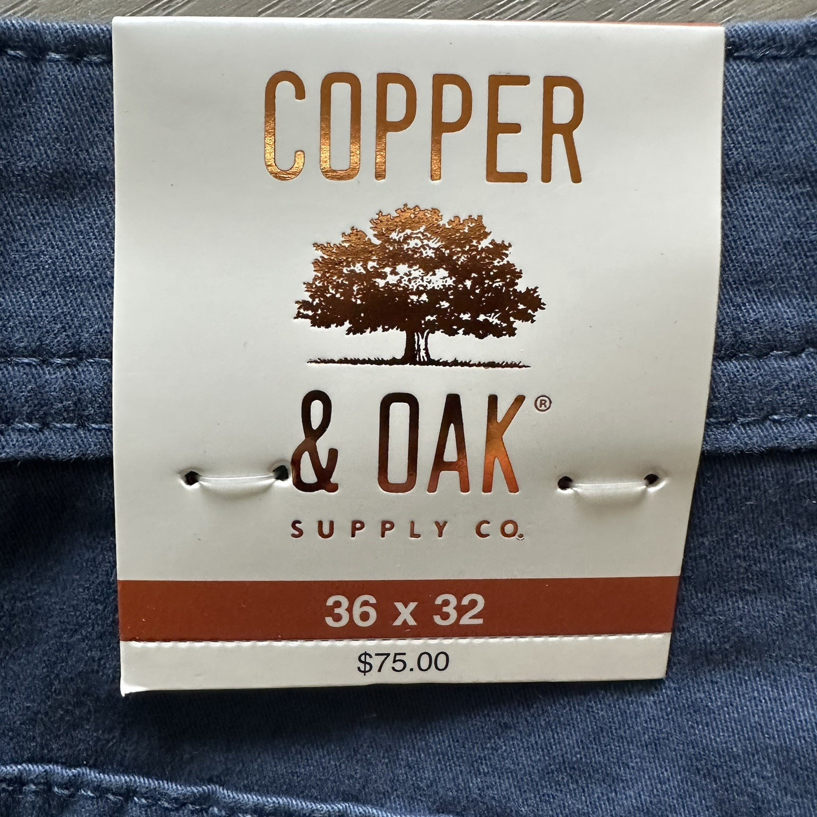 Copper & Oak NWT Men’s 36×32 5 Pocket Every Day Pants Dark Denim Blue K5S817 NWT