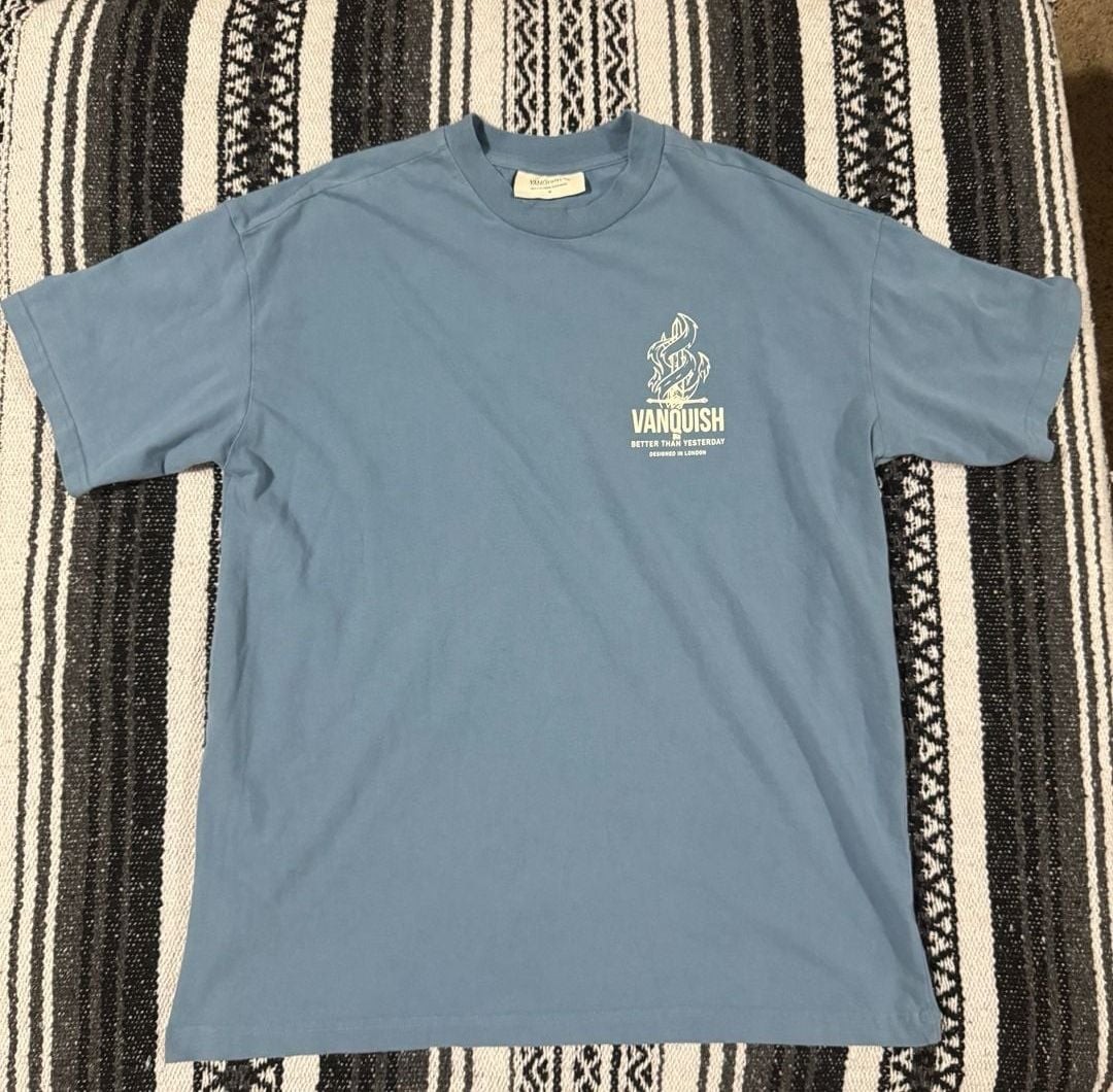 Vanquish Fitness Better Than Yesterday Oversized T-Shirt Light Blue
