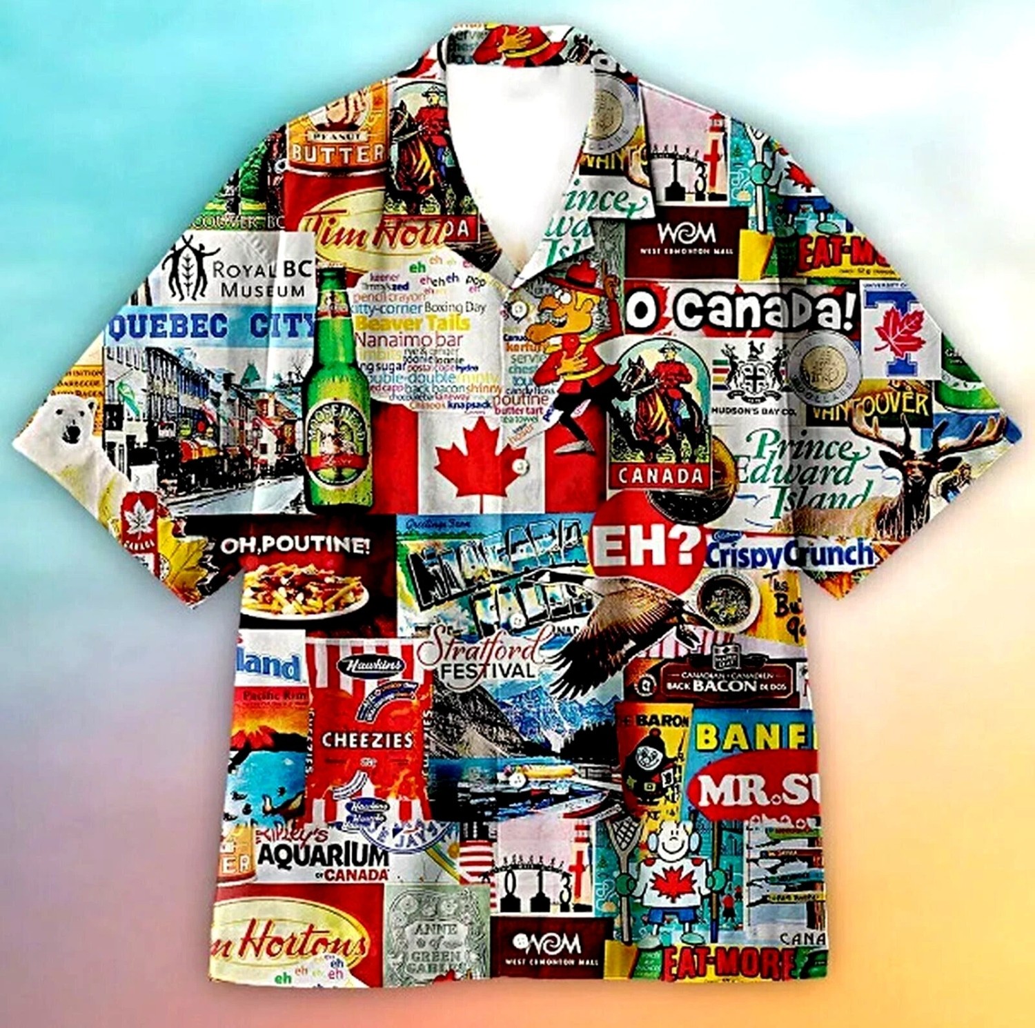 Canada Day Maple Leaf Hawaiian Shirt Funny Beer Tropical Beach Button Down Gift