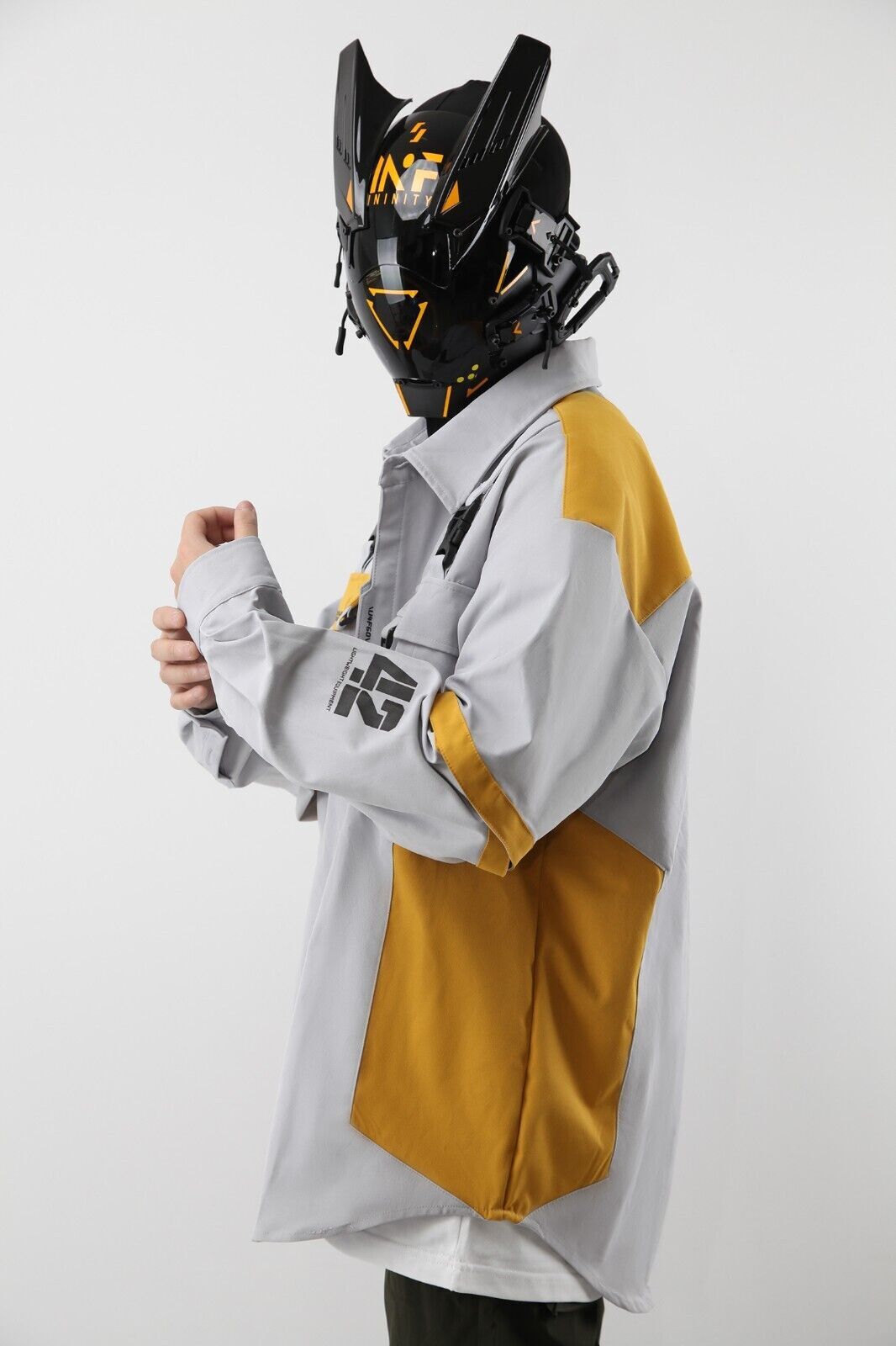 Niepce Men’s Robot 42 Tech Wear Jacket with Removable Sleeves Hip Hop Fashion