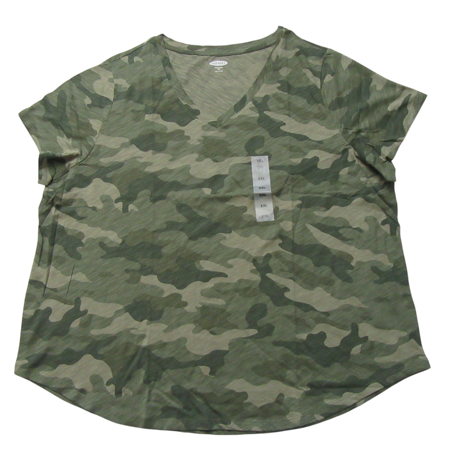 Old Navy Women’s Everywear Cotton T-Shirt Camo Green – Sizes 4X, XXL, XL, M, S