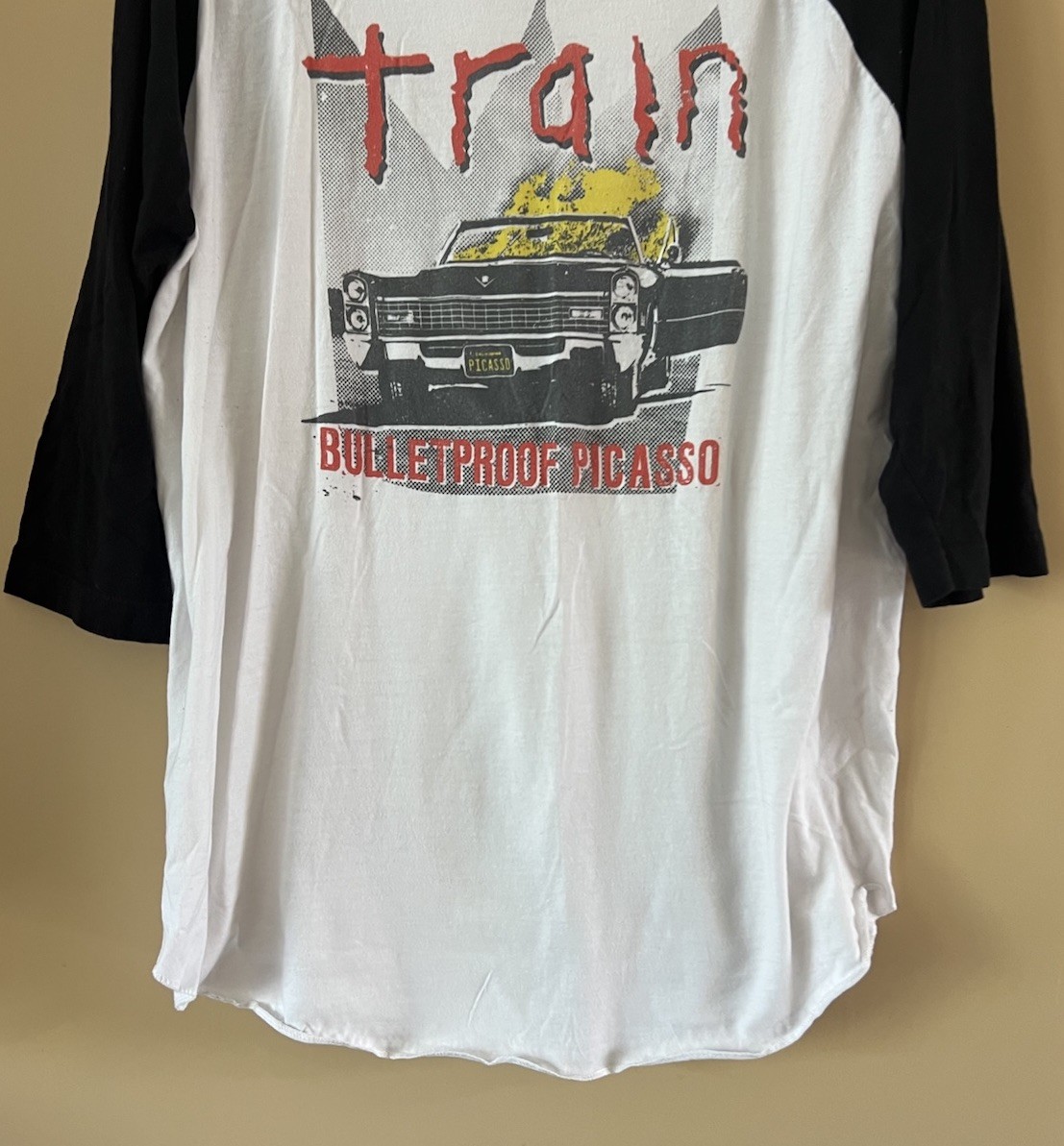 Train Bulletproof Picasso Long sleeve Raglan T-shirt 2000’s Black/white