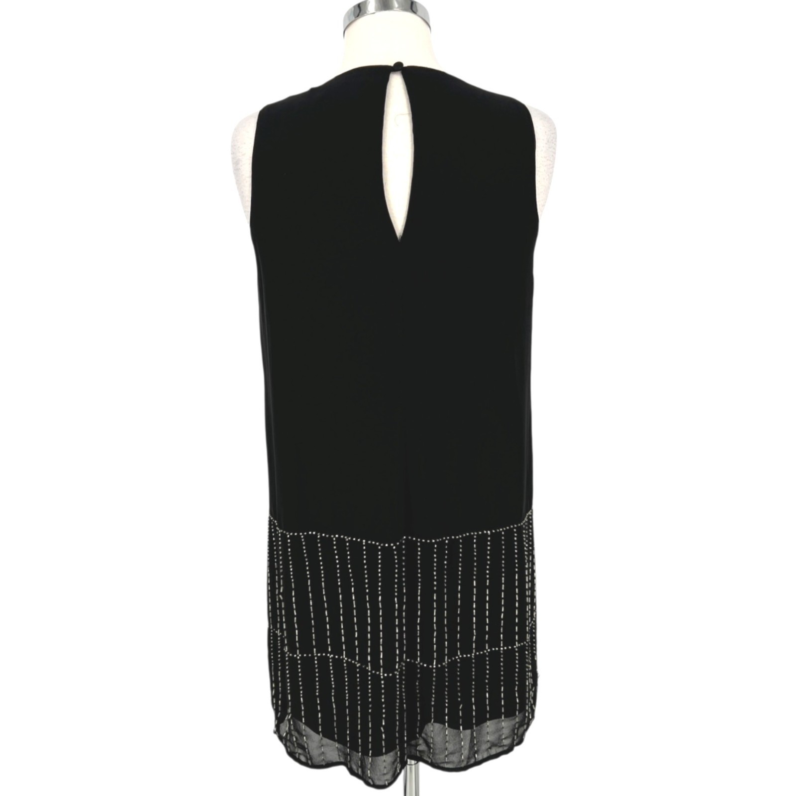 ASTR Black Beaded Sleeveless Shift Dress Party Cocktail Mini Length Size Medium