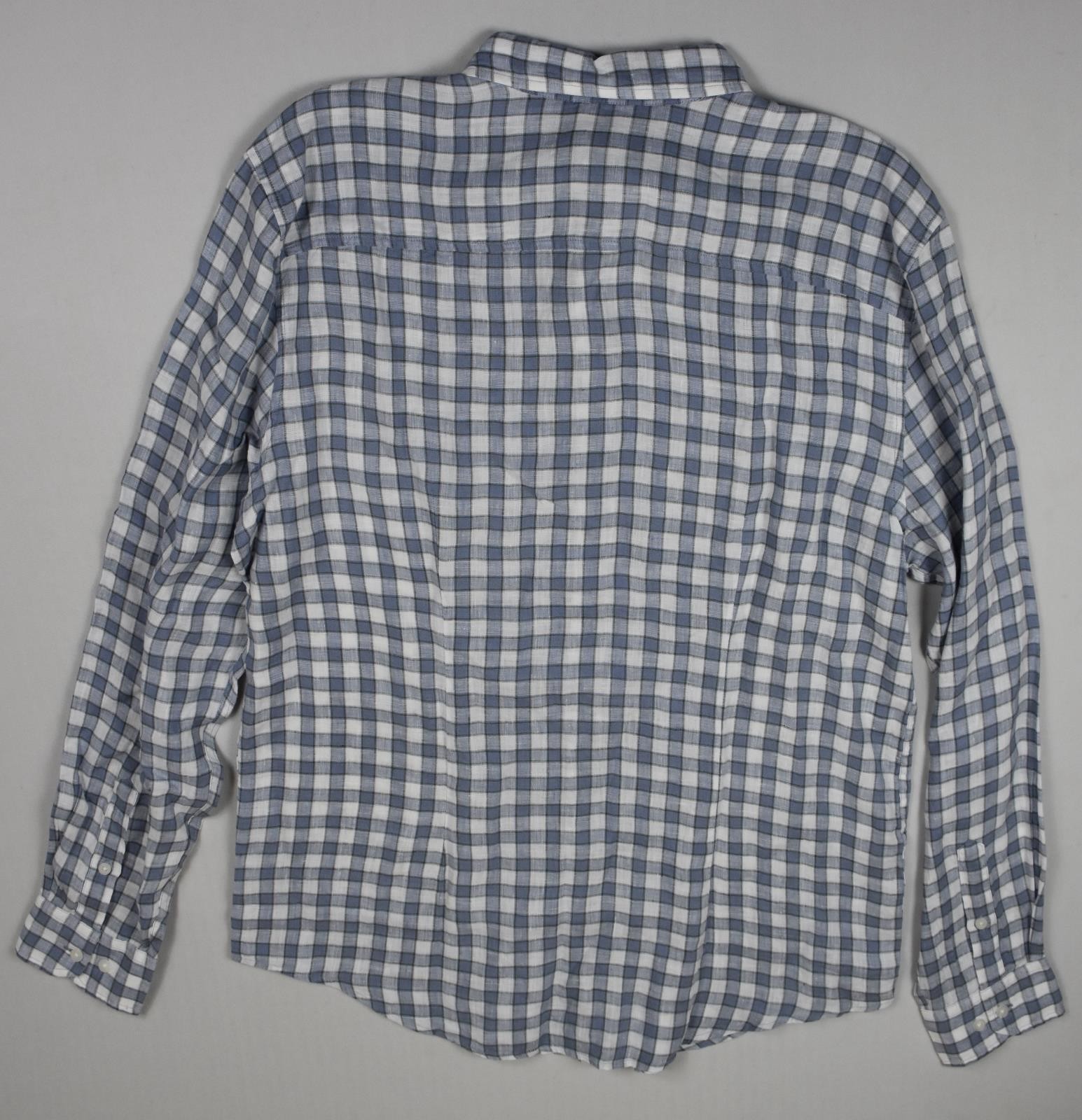 The Men’s Store Linen Check White Combo Shirt L New $98 BM6-15