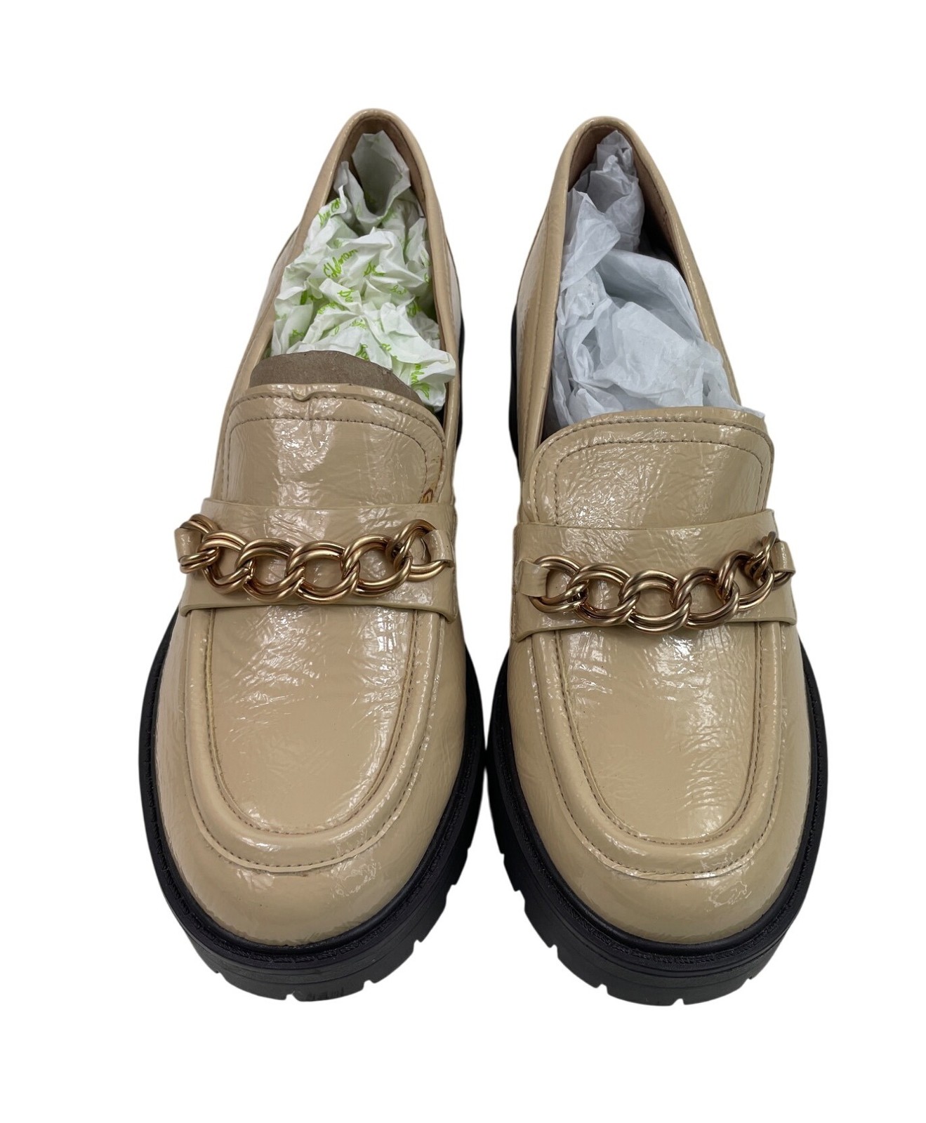 Sam Edelman NY Lug Sole Loafers Womens 7M Wheat Leather Platform Shoes