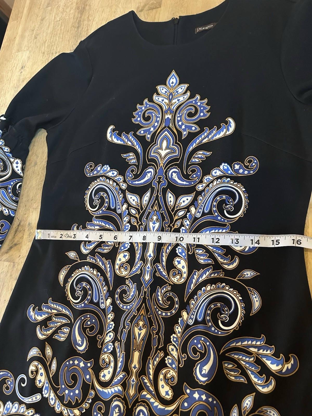 J. Mclaughlin Kinsley Bell Sleeve Black Neo Turkessa Sz M
