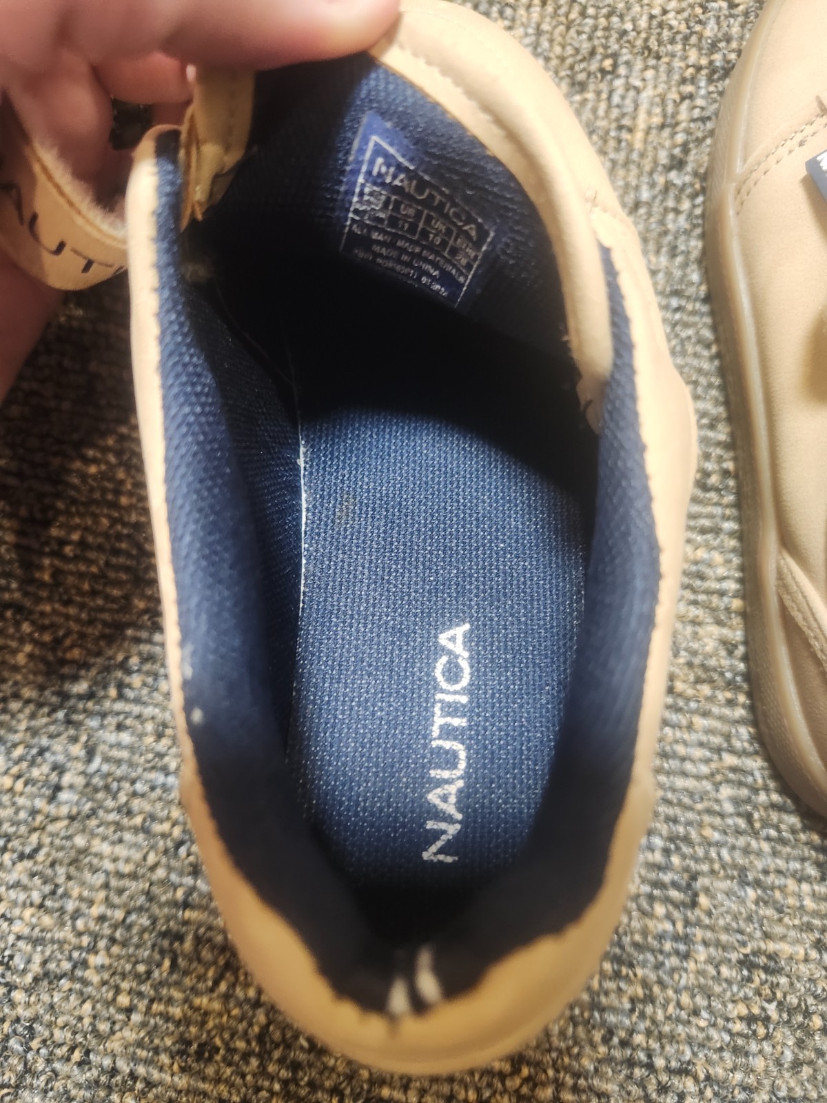 Nautica Moulouya 3T Toddler Boys Shoes Size 11 Tan Beige Hook & Loop Casual