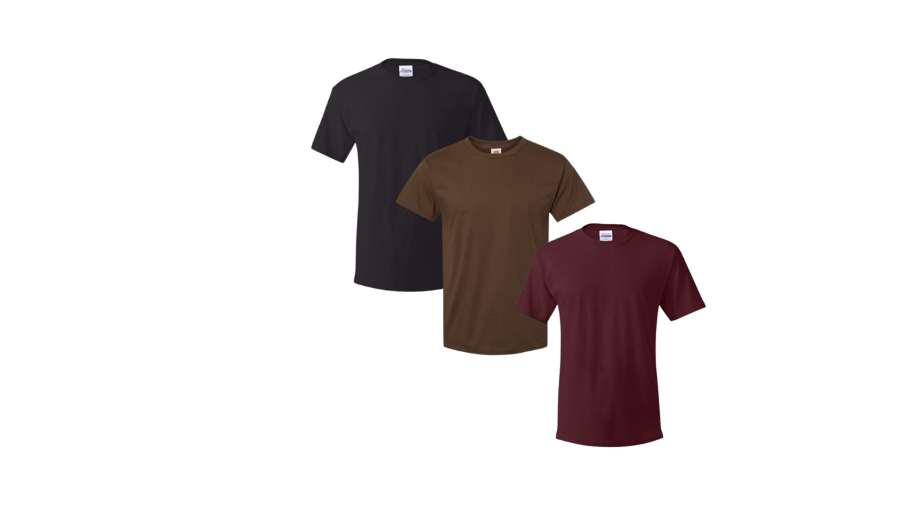 Hanes Men’s Comfortsoft Cotton Tagless T-Shirts, 3 Pack