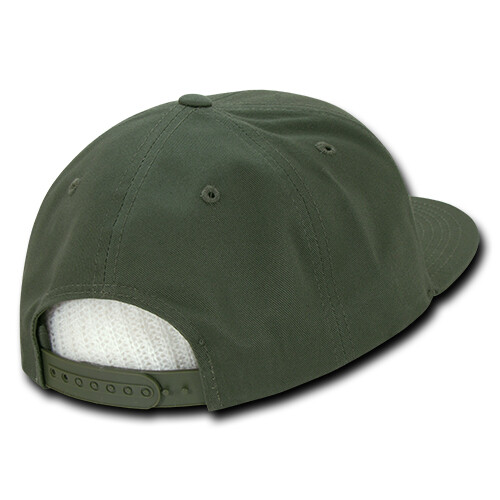 Cotton Snapback Cap – Flat Bill, Olive Green (Decky 361-OLV, New with Tags)