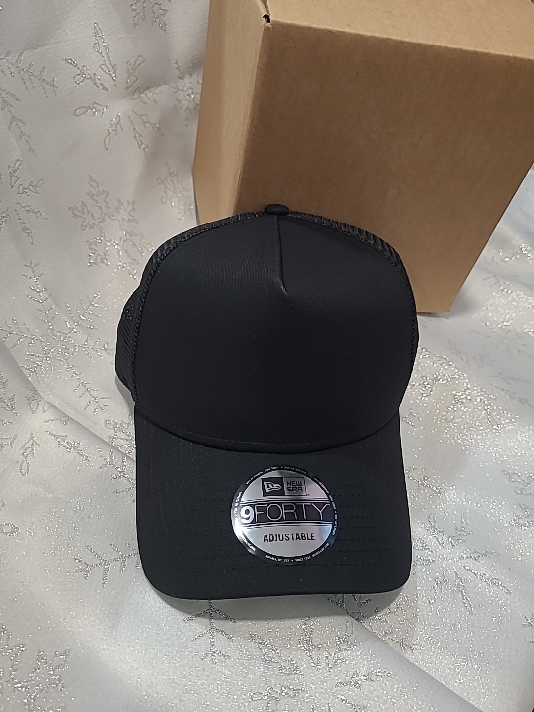 1X – New Era 9FORTY Snapback Trucker Cap Blank { BLACK } 9Forty New Era