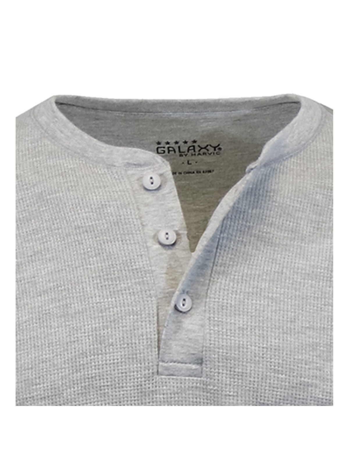 Men’s Long Sleeve 3 Button Henley Waffle Knit Thermal Undershirt Tee Free Ship
