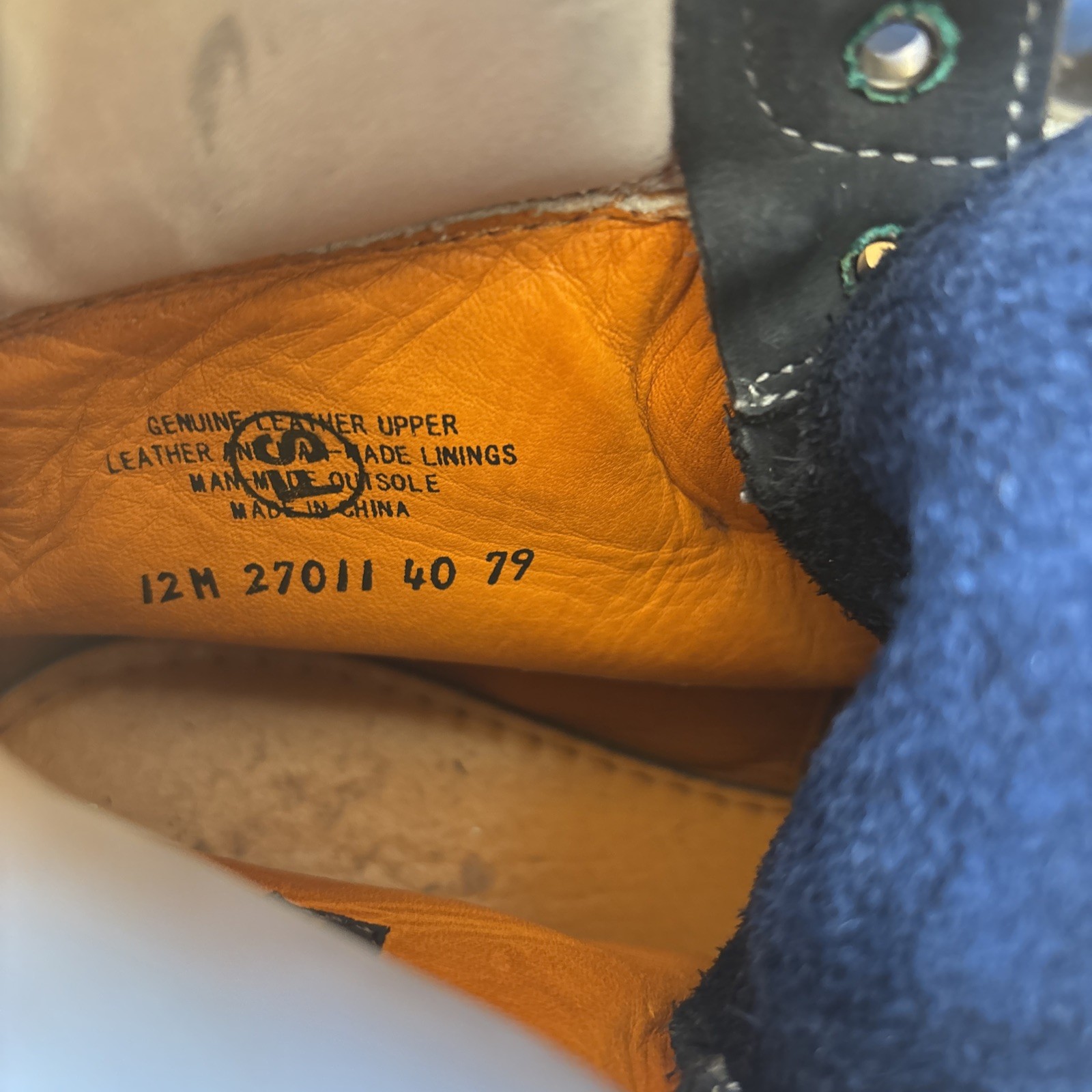 Timberland Waterproof Boots Navy Blue Leather Mens 12 27011