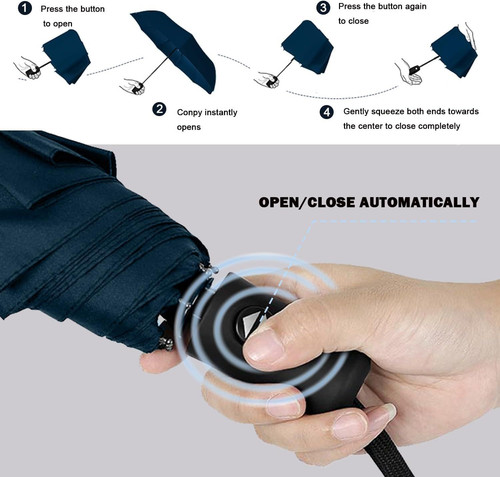 Windproof Travel Compact Umbrella-Automatic Umbrellas for Rain-Compact Folding U