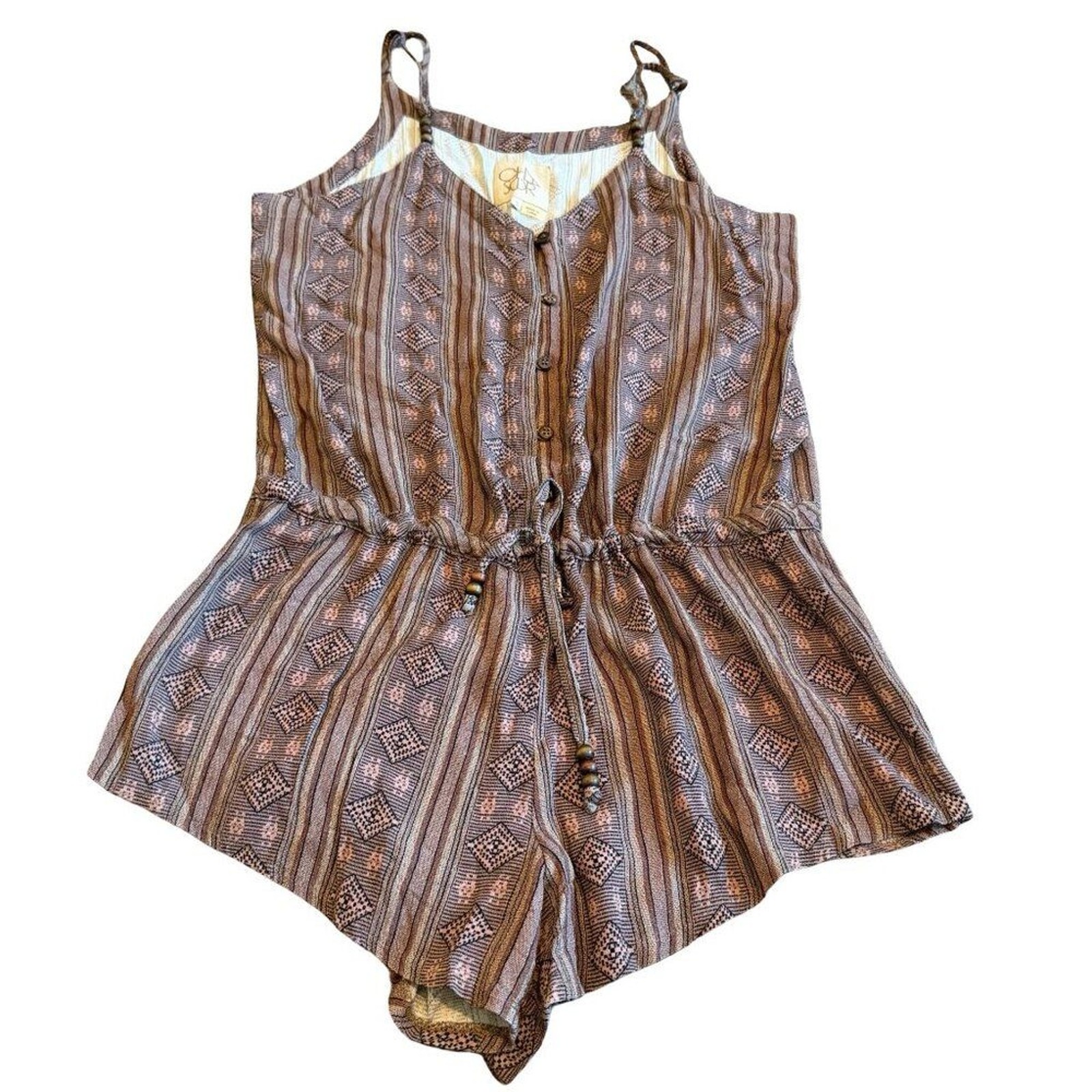 Chaser Tribal Print Romper Shorts Mini Length Spaghetti Strap Size Small Women’s