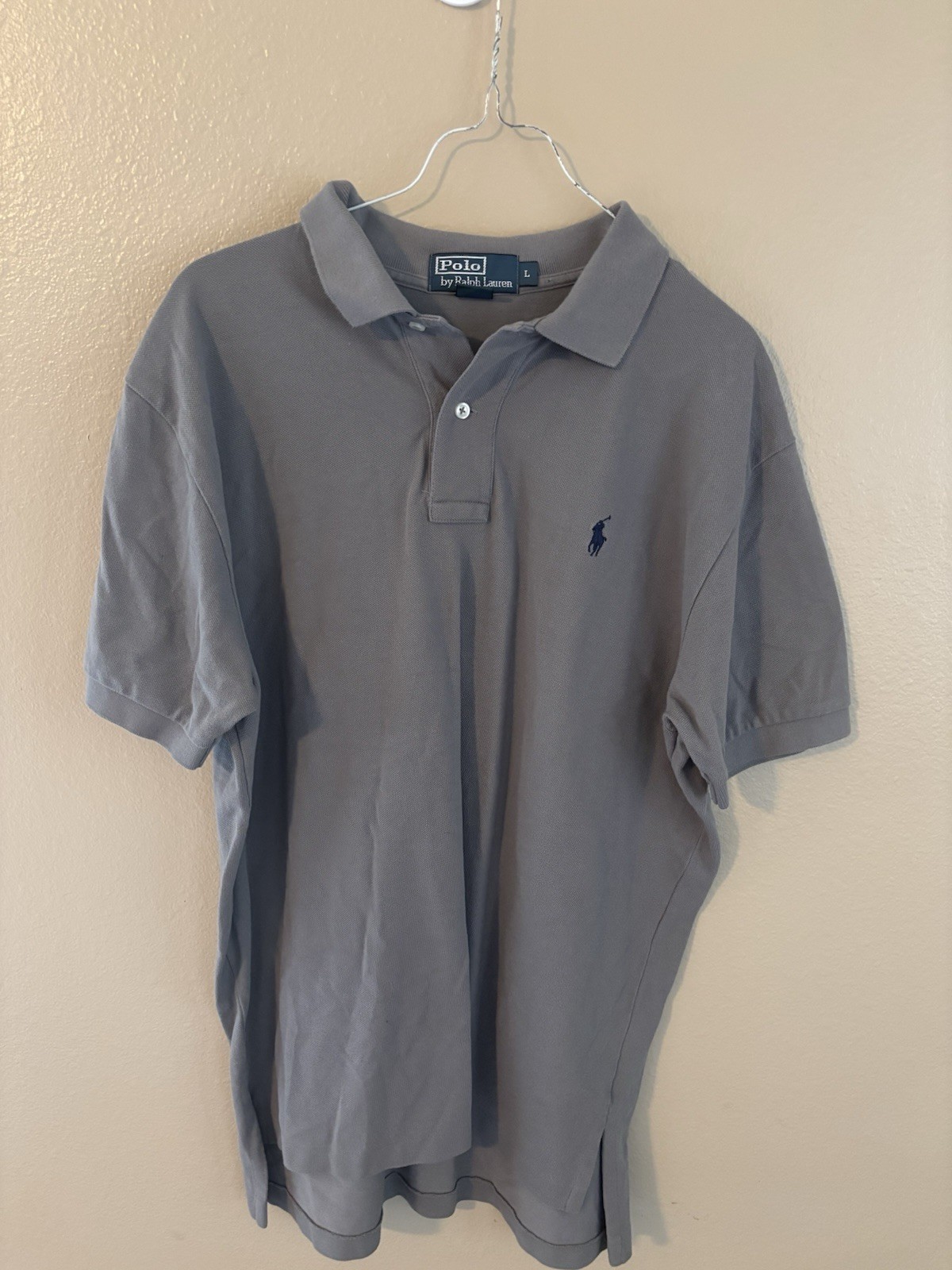 Polo Ralph Lauren Dark Grey Polo Short Sleeve Shirt Men’s Sz L 100% Cotton