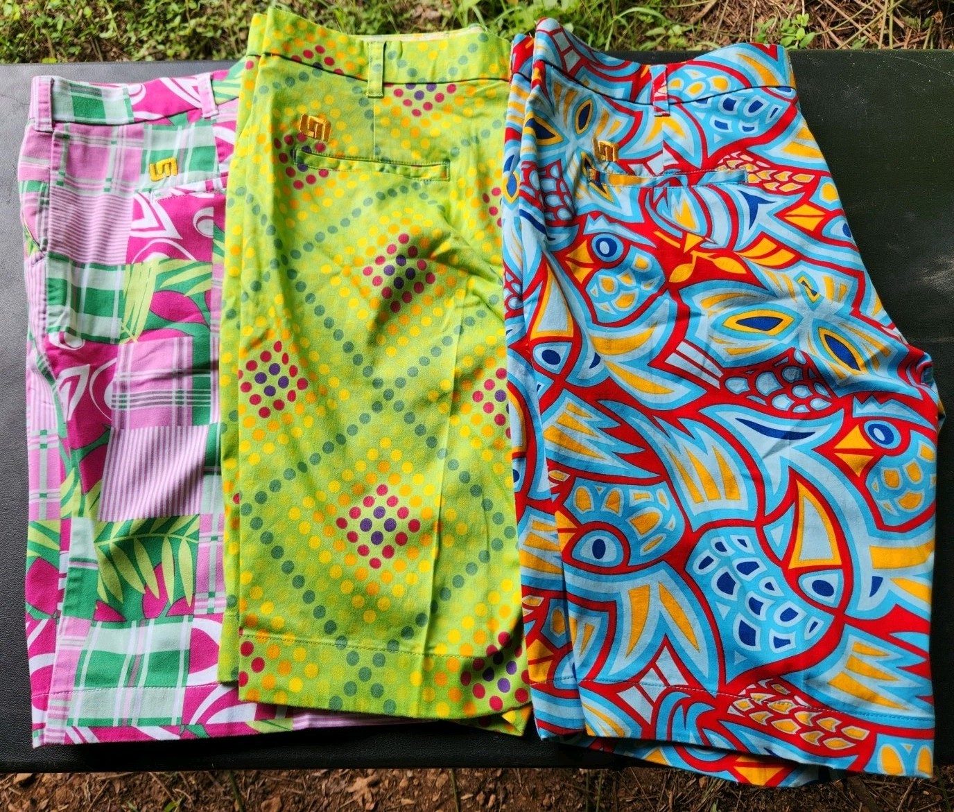 3 Pair Mens Loudmouth Golf Shorts Cotton/spandex Sz 38 All Of Them