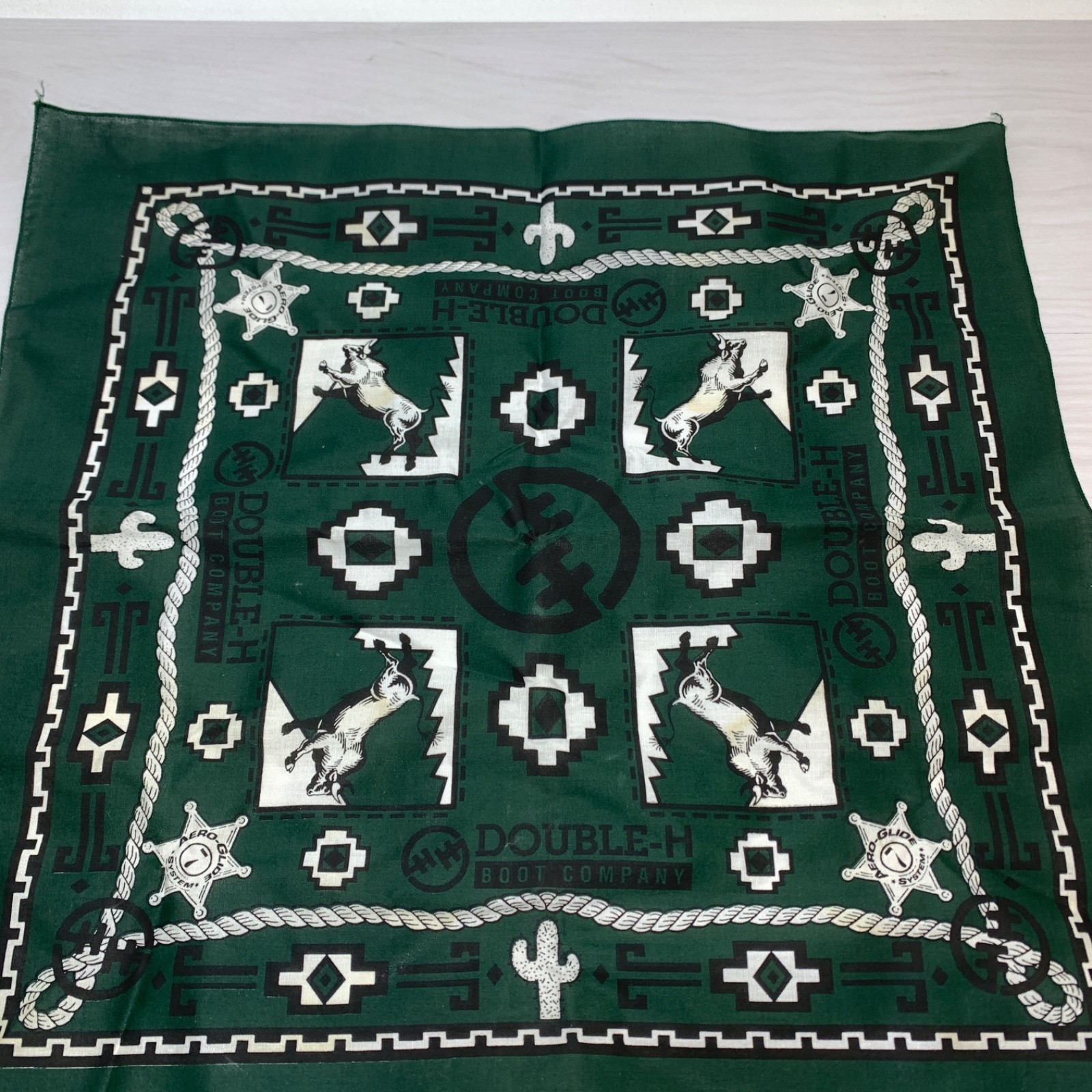 Double-H Boot Company Aero-Glide Systems Bandana Scarf 20” Square Western Bull