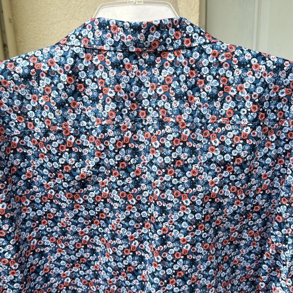 PERRY ELLIS. Multicolored, Floral printed Casual Button Down Shirt. Stretch.XXL.