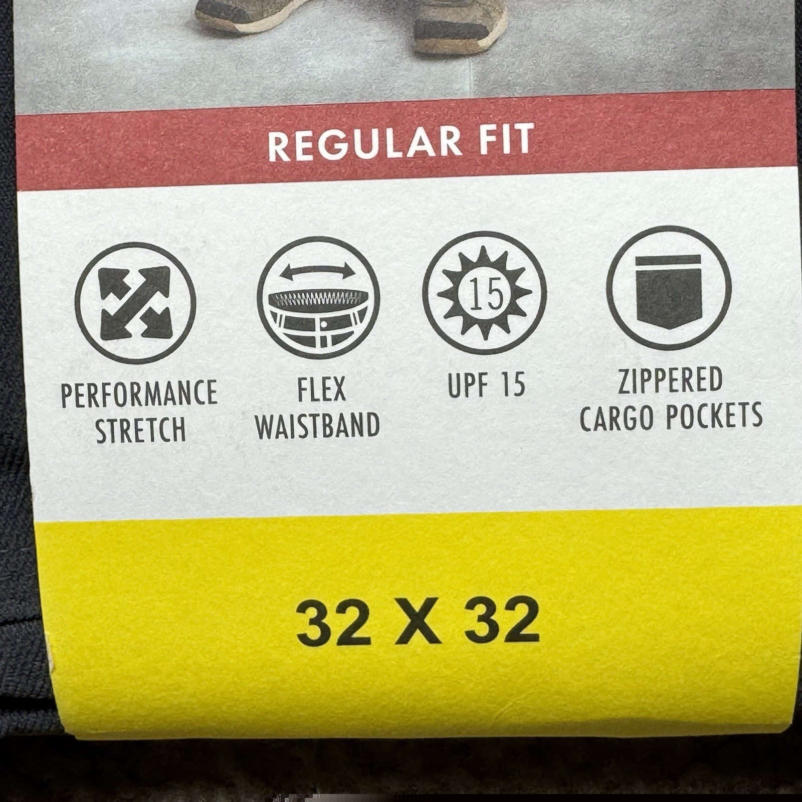 Wrangler Cargo Pants 32×32 Gray Performance Stretch UPF15 Flex Waistband