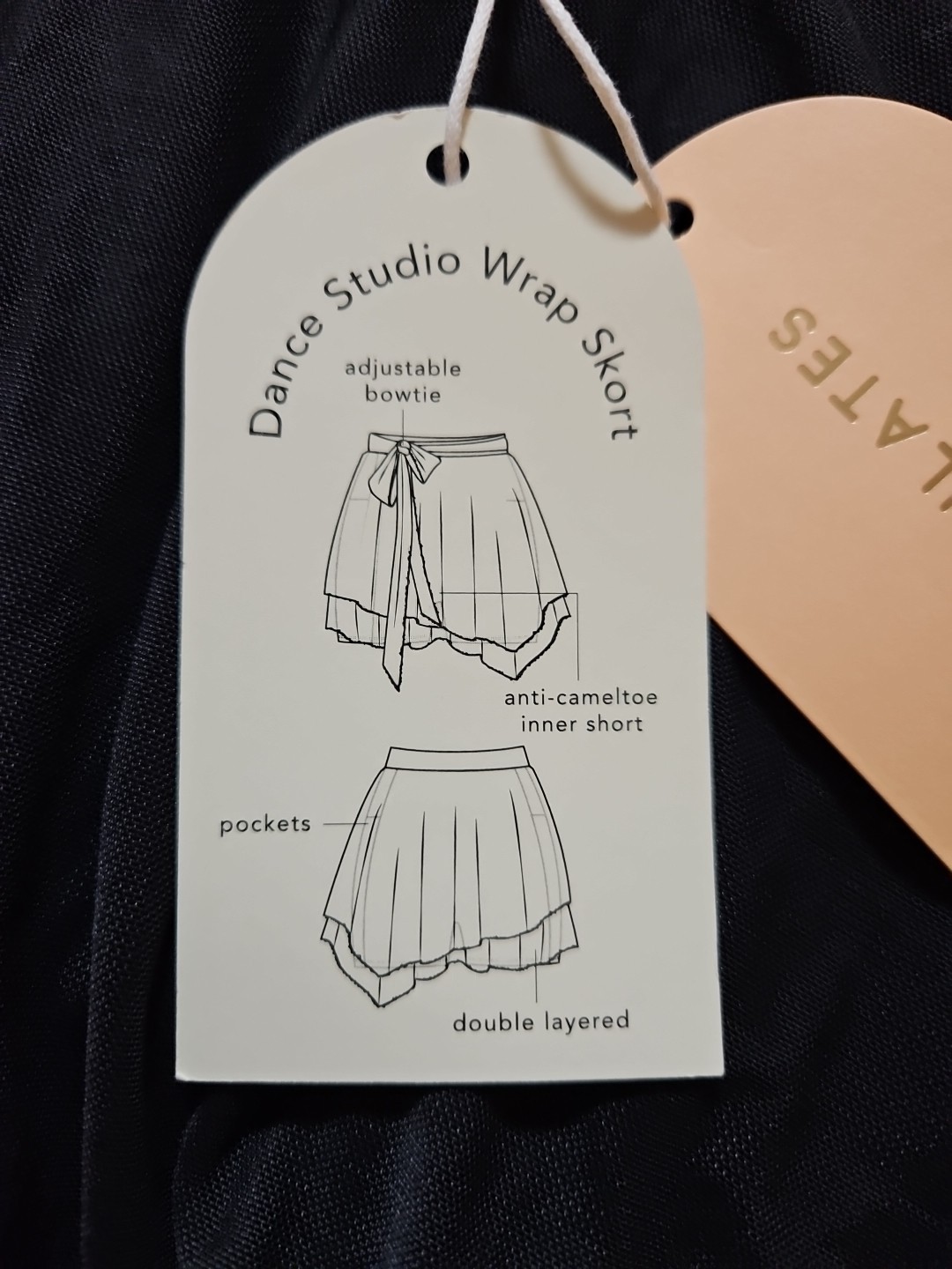 Blogilates Dance Studio Wrap Skort Skirt Short Black NWT