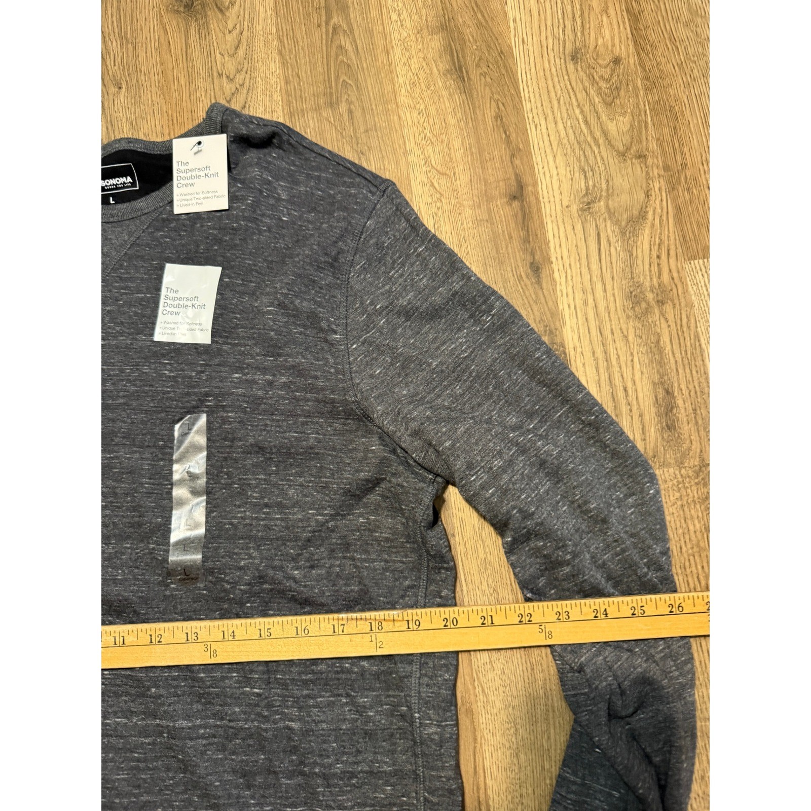Sonoma Pullover Sweatshirt Mens Large Charcoal Grey Adult Supersoft Double Knit