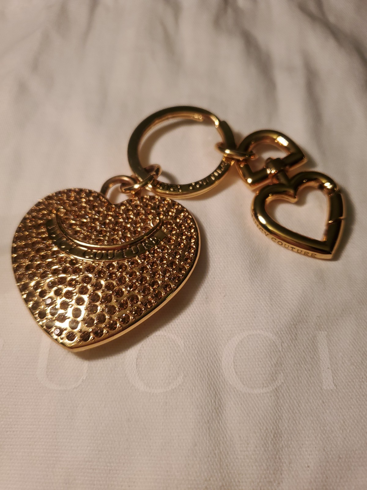 UltraRare “Gold Rhinestone” Variation Y2K Juicy Couture Heart Bag Charm Keychain