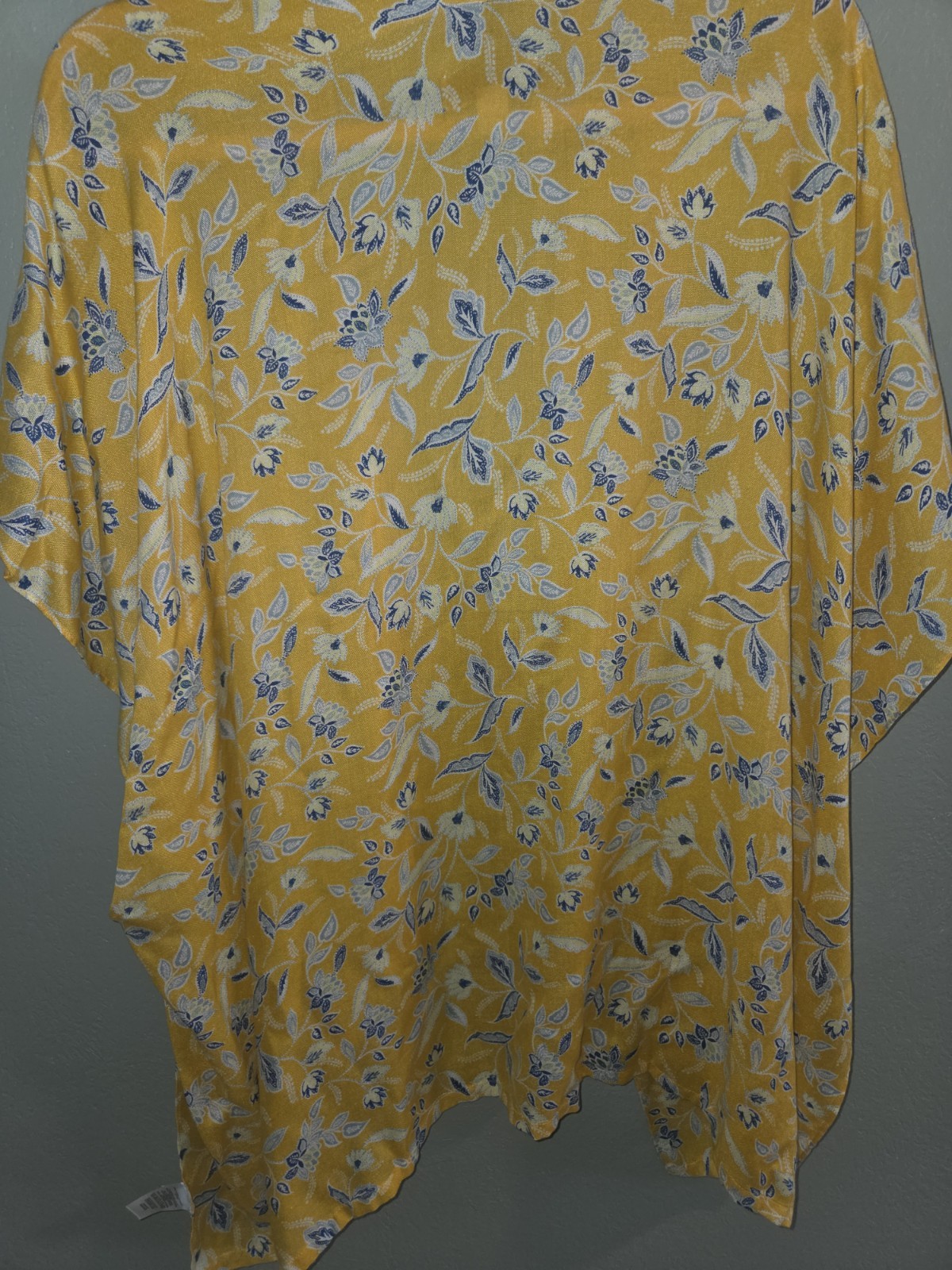 LOFT Outlet Women’s XS/S Yellow Blue White Floral Open Front Kimono Top