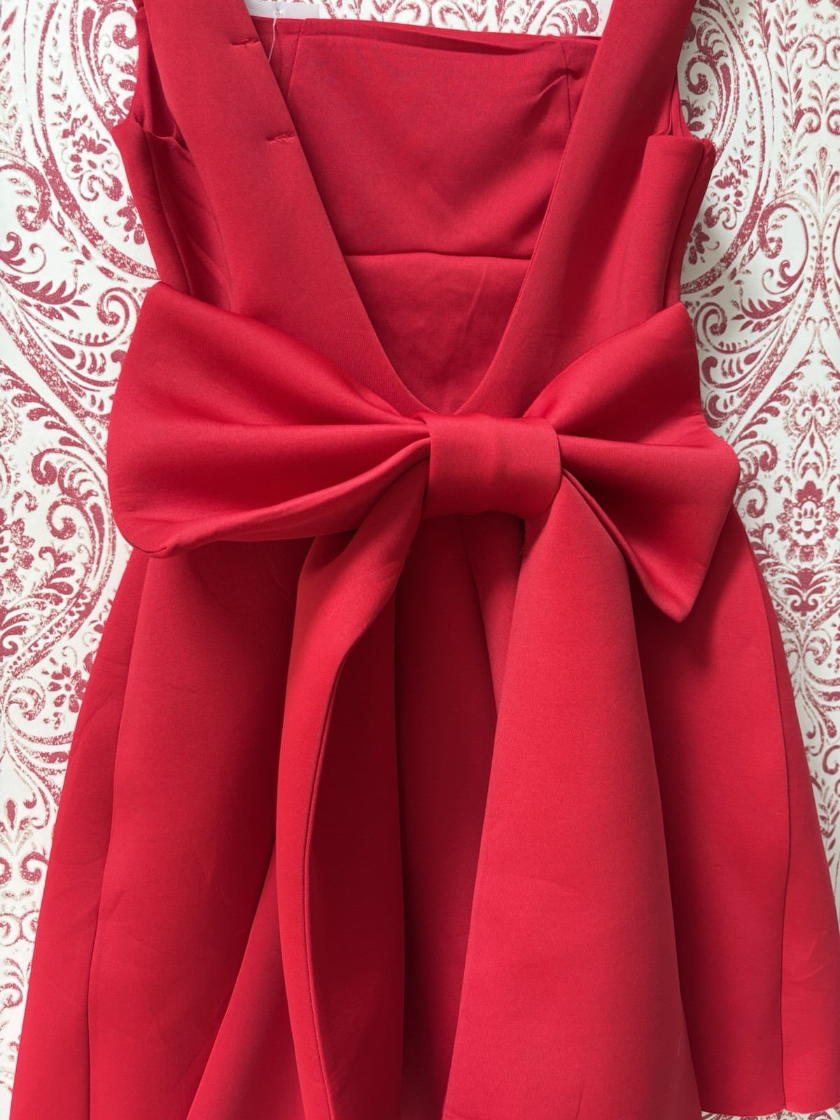 Quiz Big Red Bow Skater Dress Size 10 New With Tags