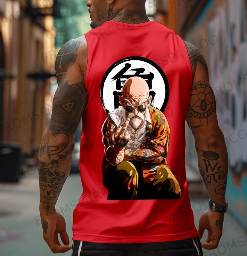Anime Print Gym Tank Top